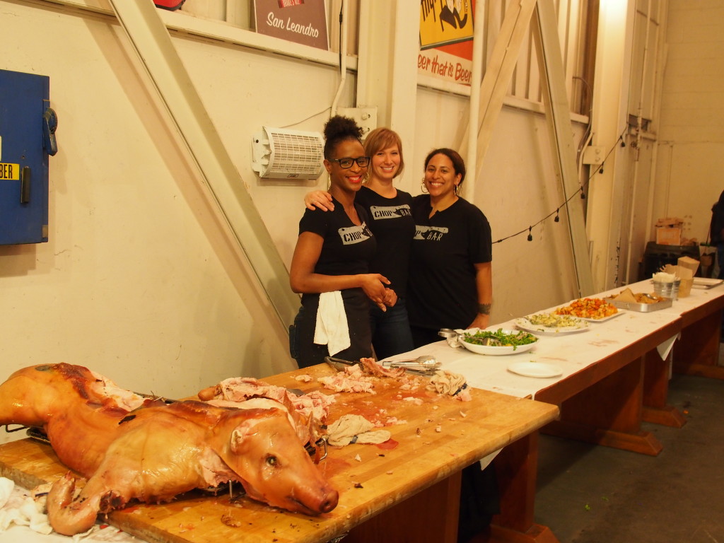 Chop Bar's unflappable staff dishing out the food for hours! Photo: Ann Niemczyk